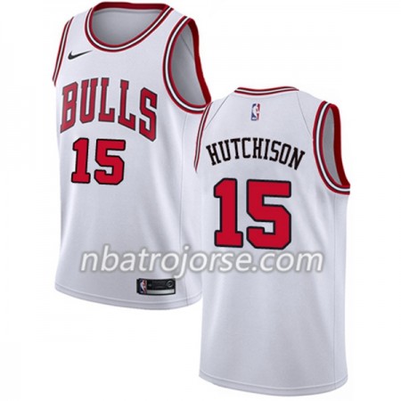Män Chicago Bulls Tröja Chandler Hutchison 15 Nike Vit Swingman